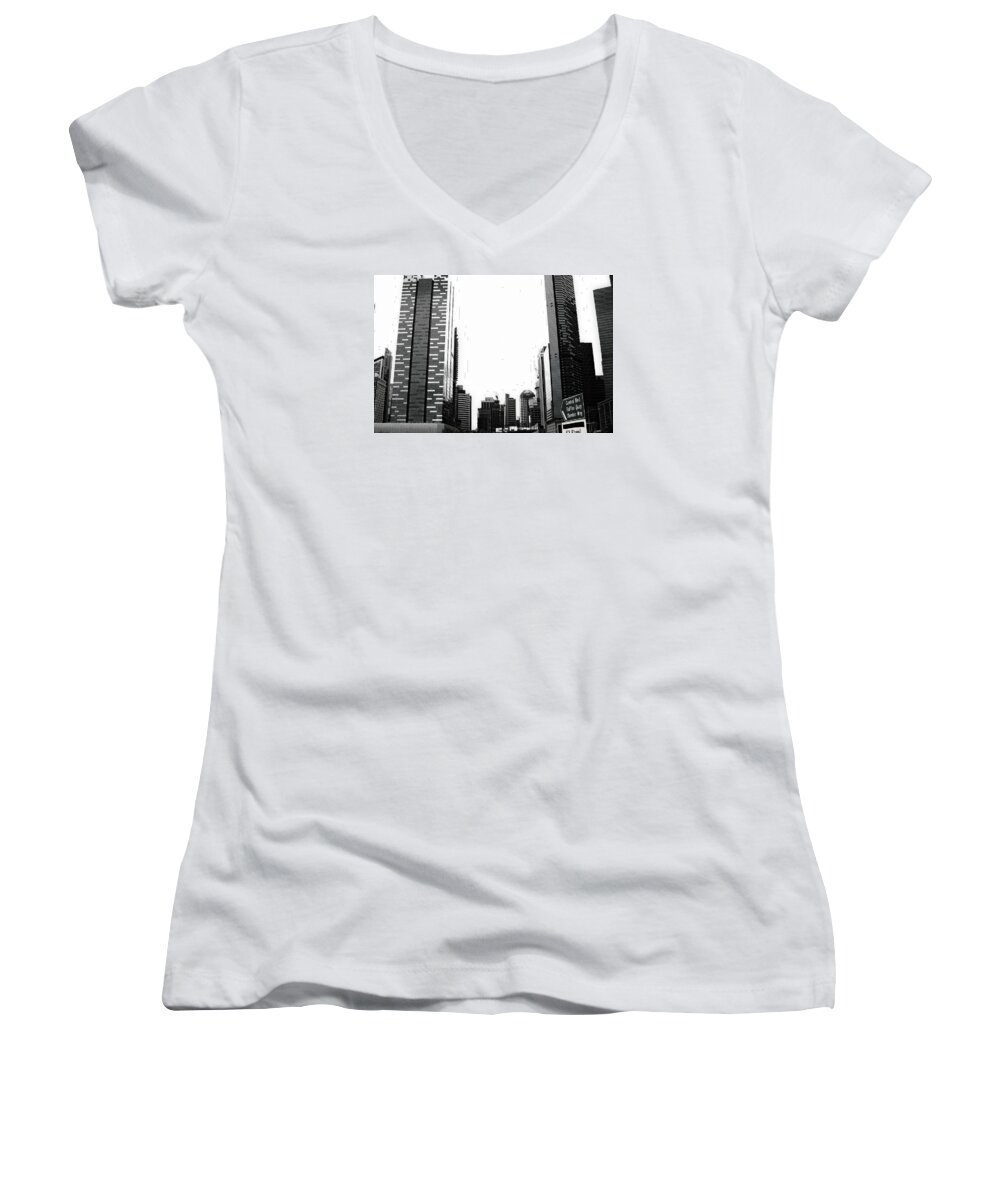 Architecture Women's V-Neck featuring the photograph Cityscape by Kevin Duke