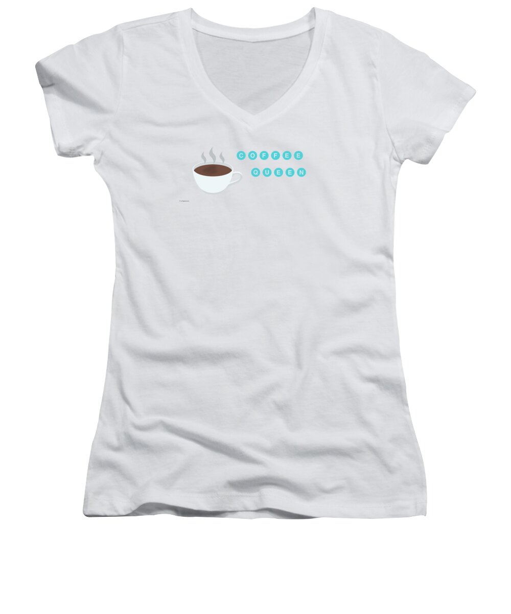 Coffee Women's V-Neck featuring the photograph Coffee Queen by Erich Grant