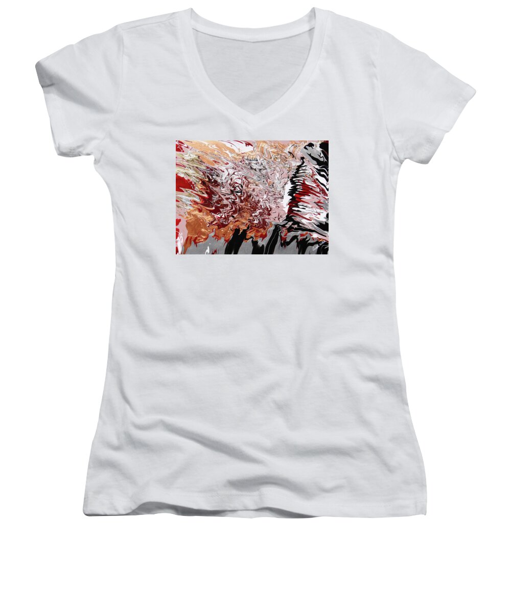 Fusionart Women's V-Neck featuring the painting Corporate by Ralph White