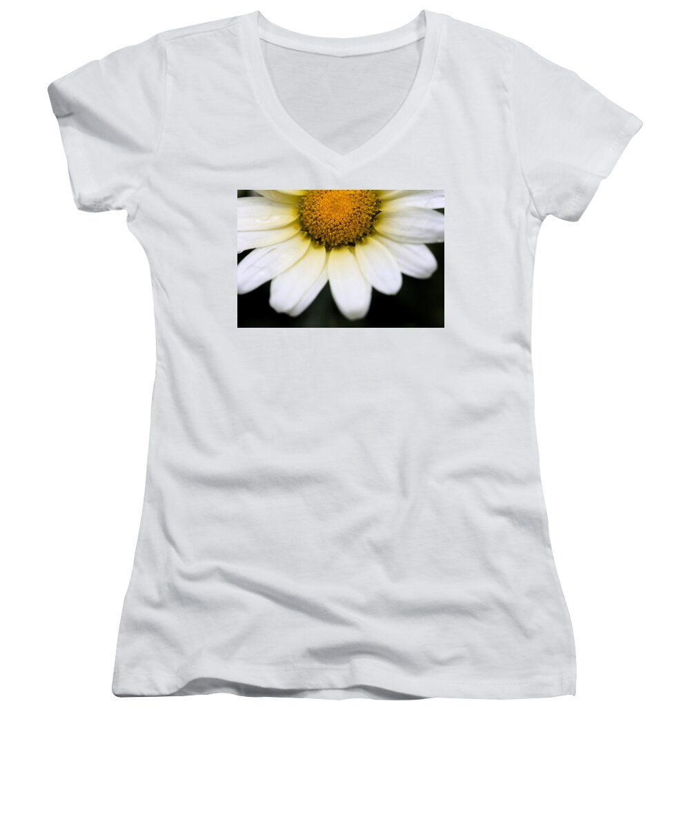 Flower Women's V-Neck featuring the photograph Daisy Smile by Angela Rath
