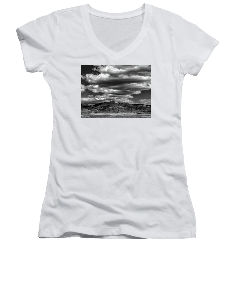 Clouds Women's V-Neck featuring the photograph Dark Days by Louis Dallara