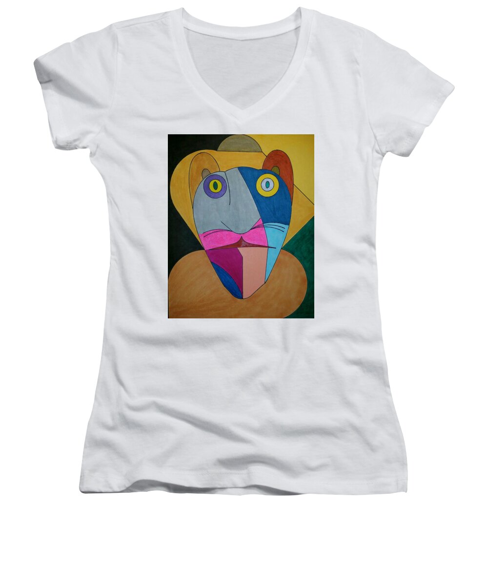 Geo - Organic Art Women's V-Neck featuring the painting Dream 316 by S S-ray