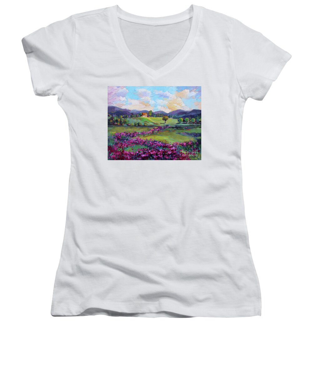  Women's V-Neck featuring the painting Dream in Color by Jennifer Beaudet