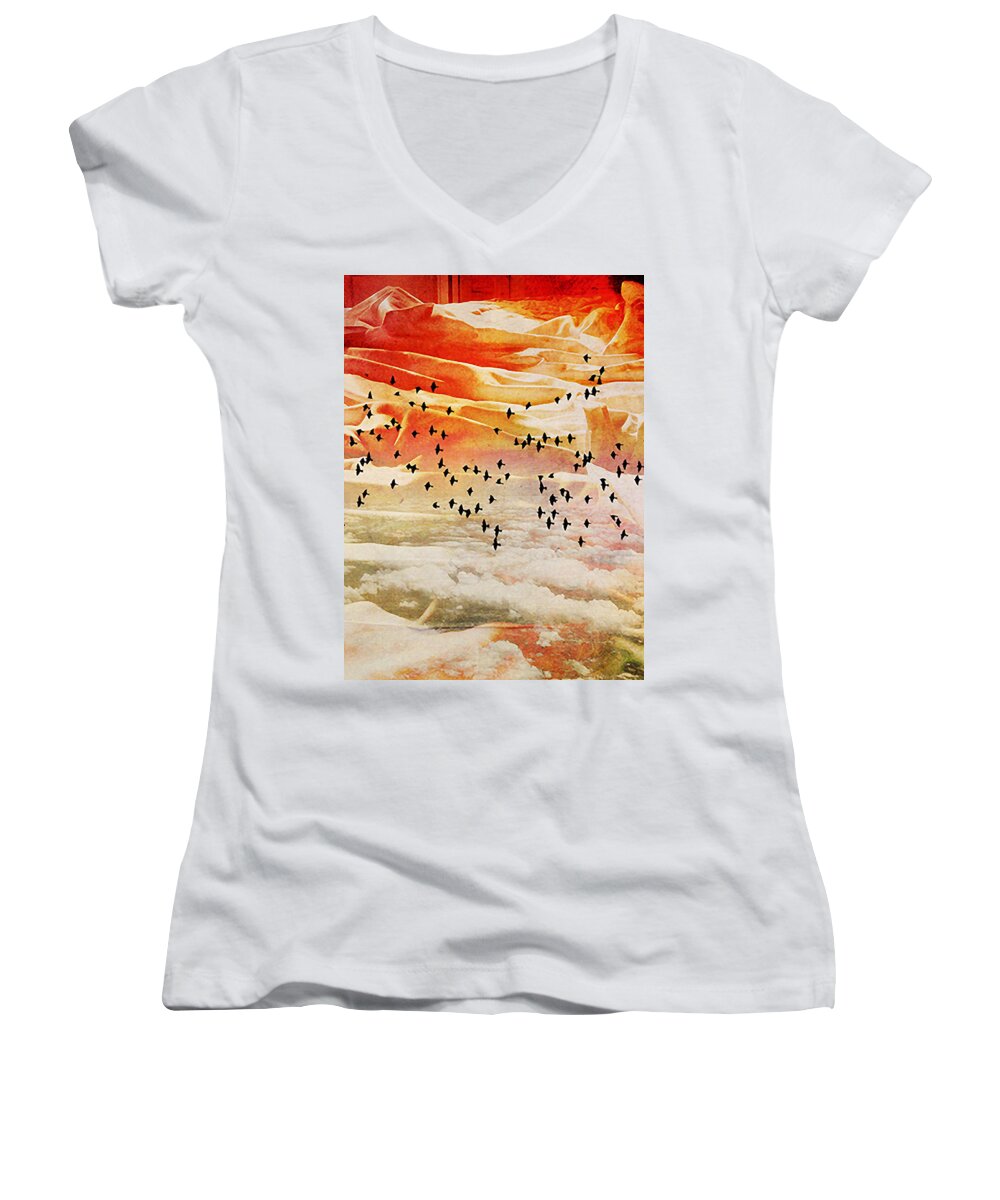 Dream Women's V-Neck featuring the photograph Dreaming between the Sheets by Ann Tracy