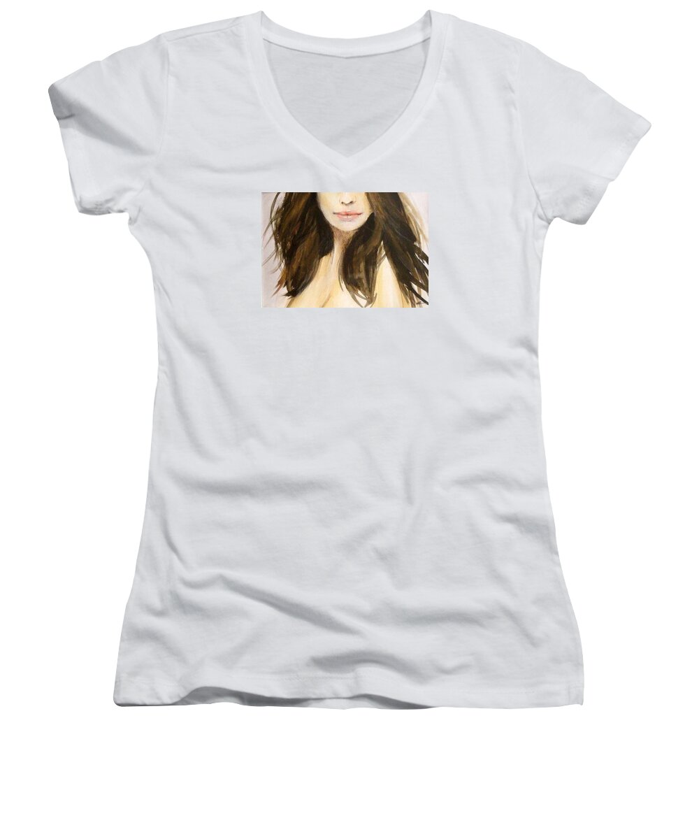 Nature Fantasy People Figures Travel Holidays Women's V-Neck featuring the painting Etoile by Ed Heaton
