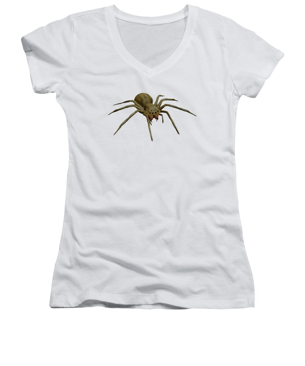 Spider Women's V-Neck featuring the digital art Evil spider by Martin Capek