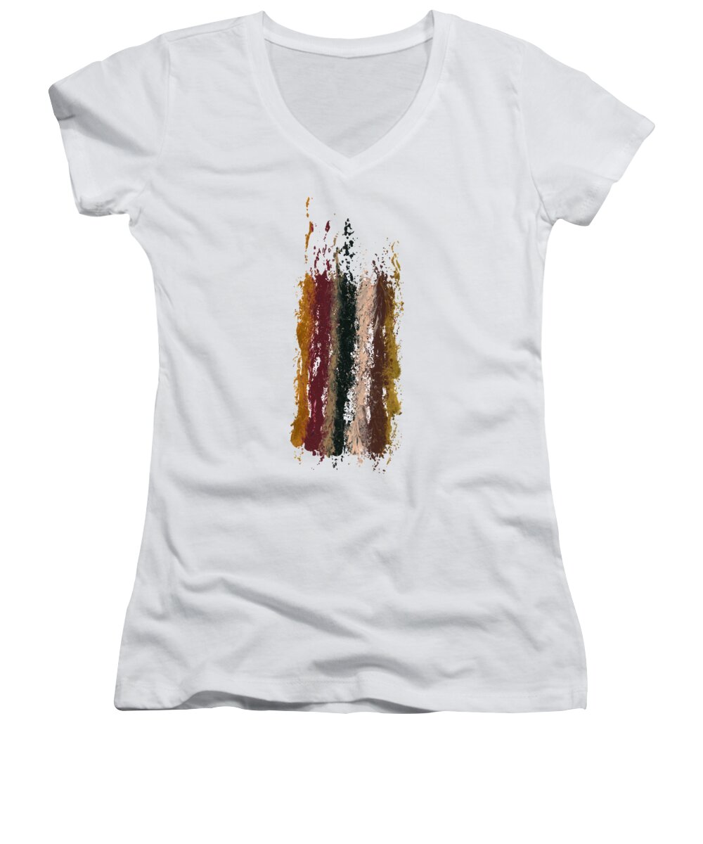 Lori Kingston Women's V-Neck featuring the painting Exclamations 1 by Lori Kingston