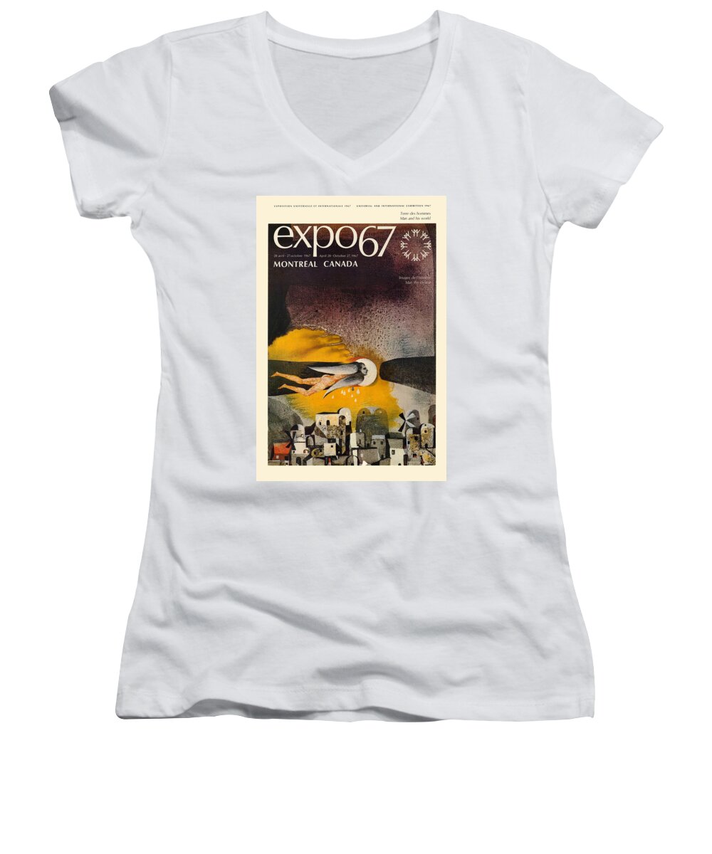 Expo 67 Women's V-Neck featuring the photograph Expo 67 by Andrew Fare