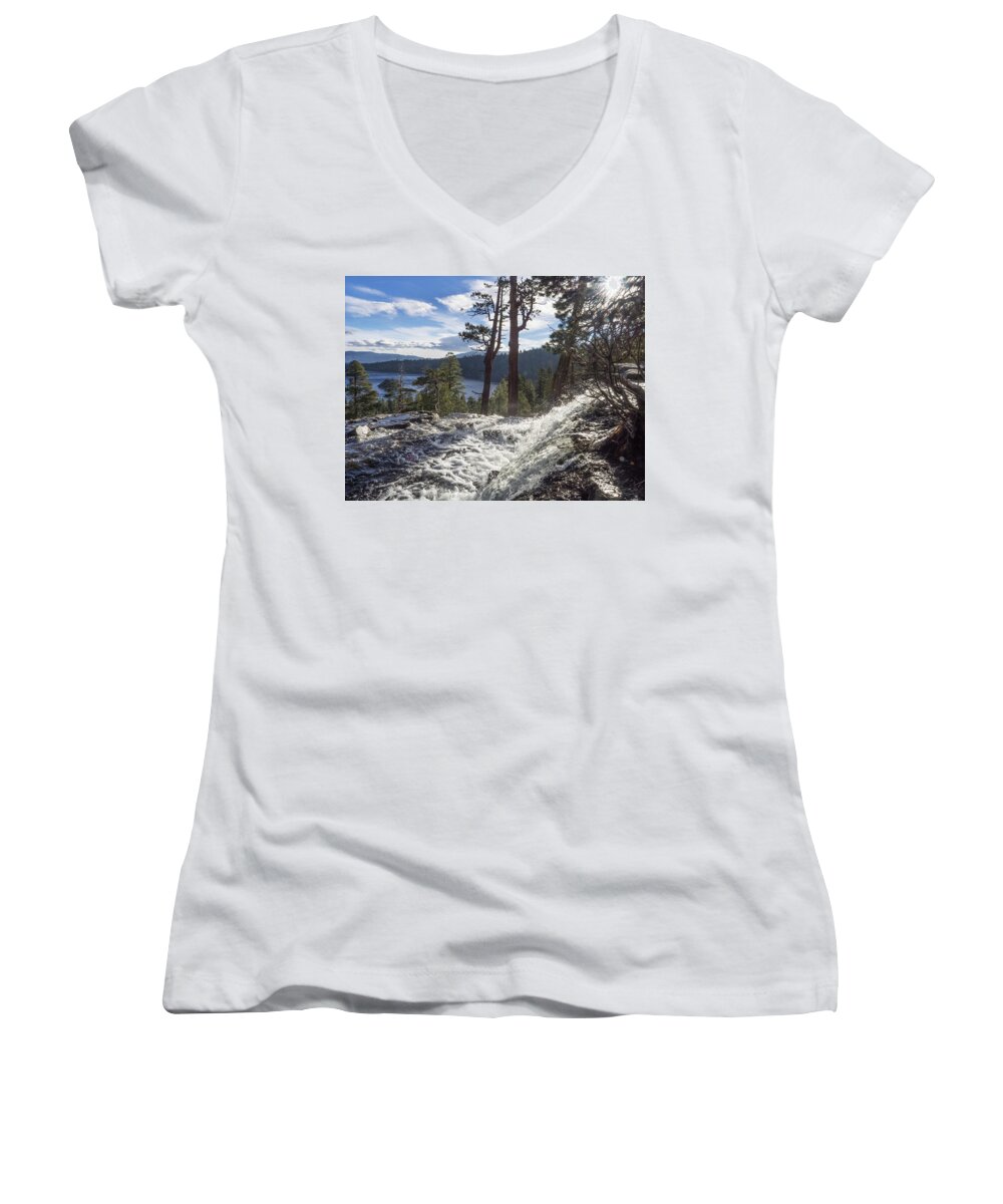 Sierra Women's V-Neck featuring the photograph Fannette Island by Martin Gollery