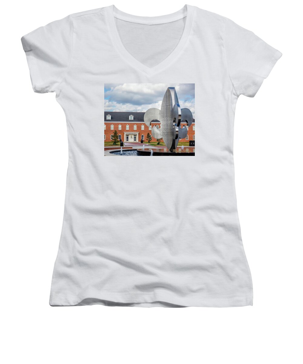 Ul Women's V-Neck featuring the photograph FG Mouton Hall 02 by Gregory Daley MPSA