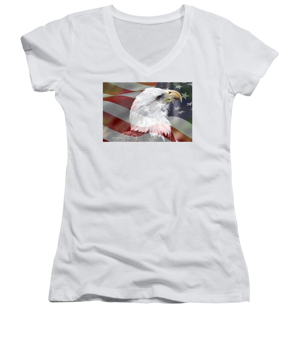 America Women's V-Neck featuring the photograph Freedom by Jackson Pearson