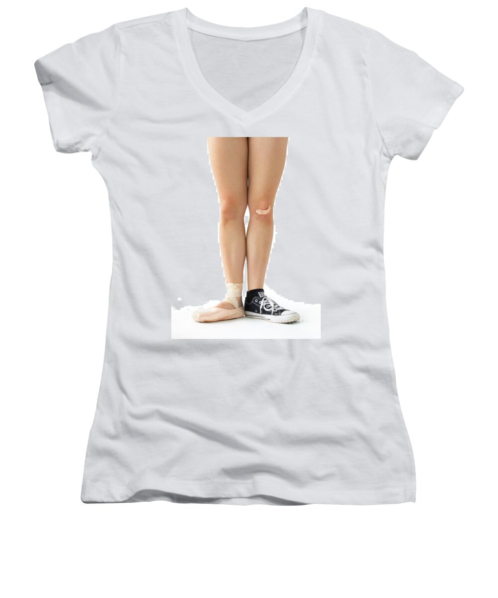 Girl Women's V-Neck featuring the photograph Girls Will Be Girls by Diane Diederich