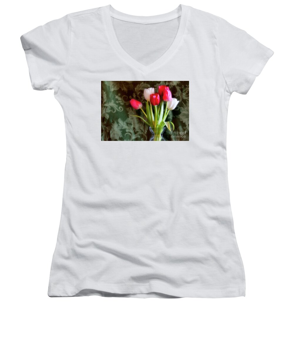Buzz Filter Women's V-Neck featuring the photograph Glowing by Joan Bertucci