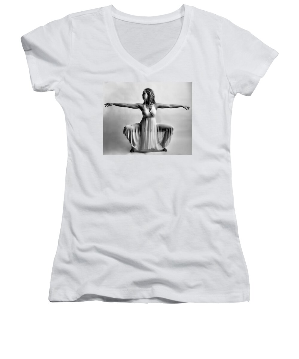 Beautiful Women's V-Neck featuring the photograph Graceful Legs by Monte Arnold
