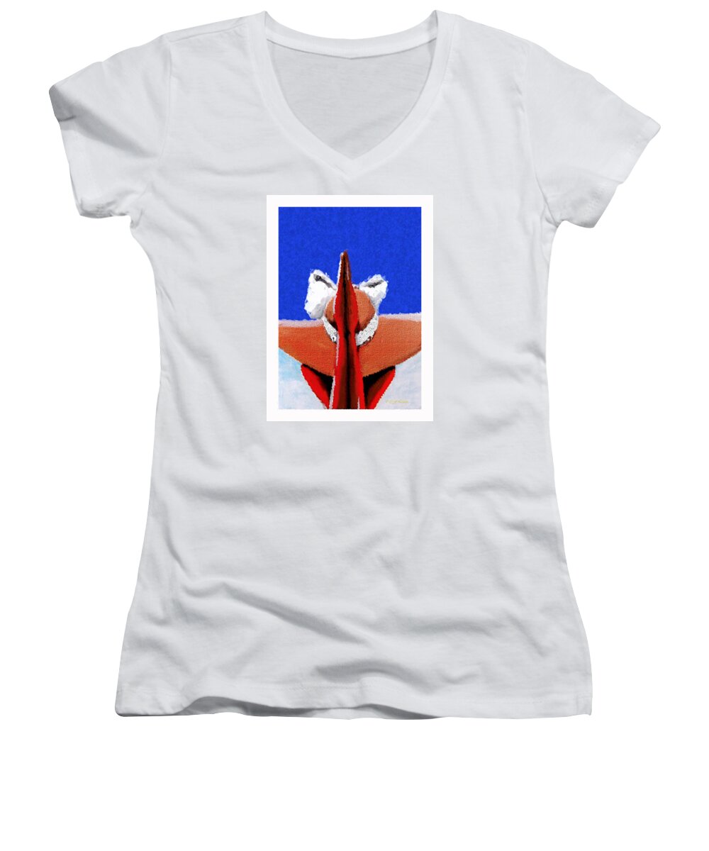 Hands Women's V-Neck featuring the painting Hear My Prayer by C F Legette