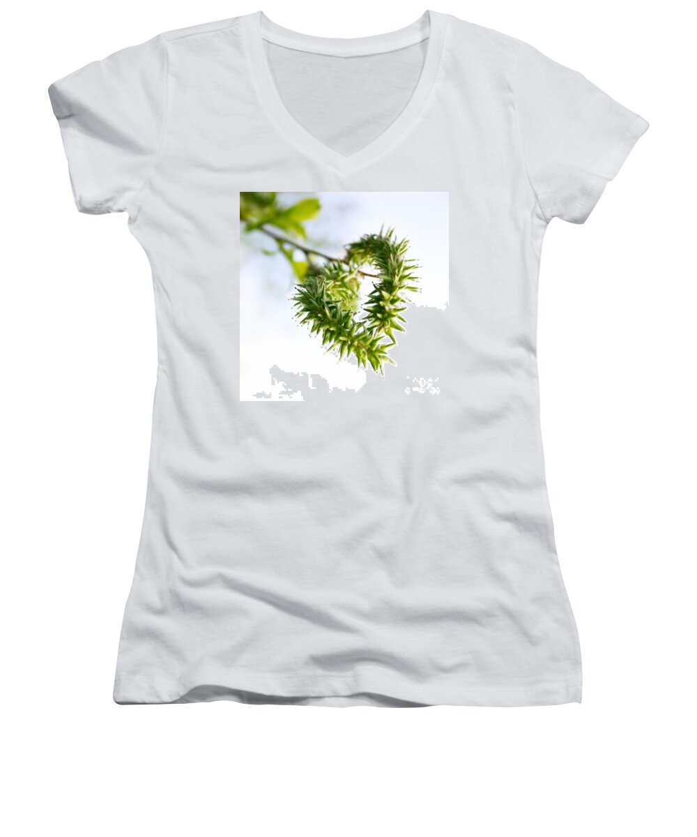 Nature Women's V-Neck featuring the photograph Heart in nature by Kati Finell