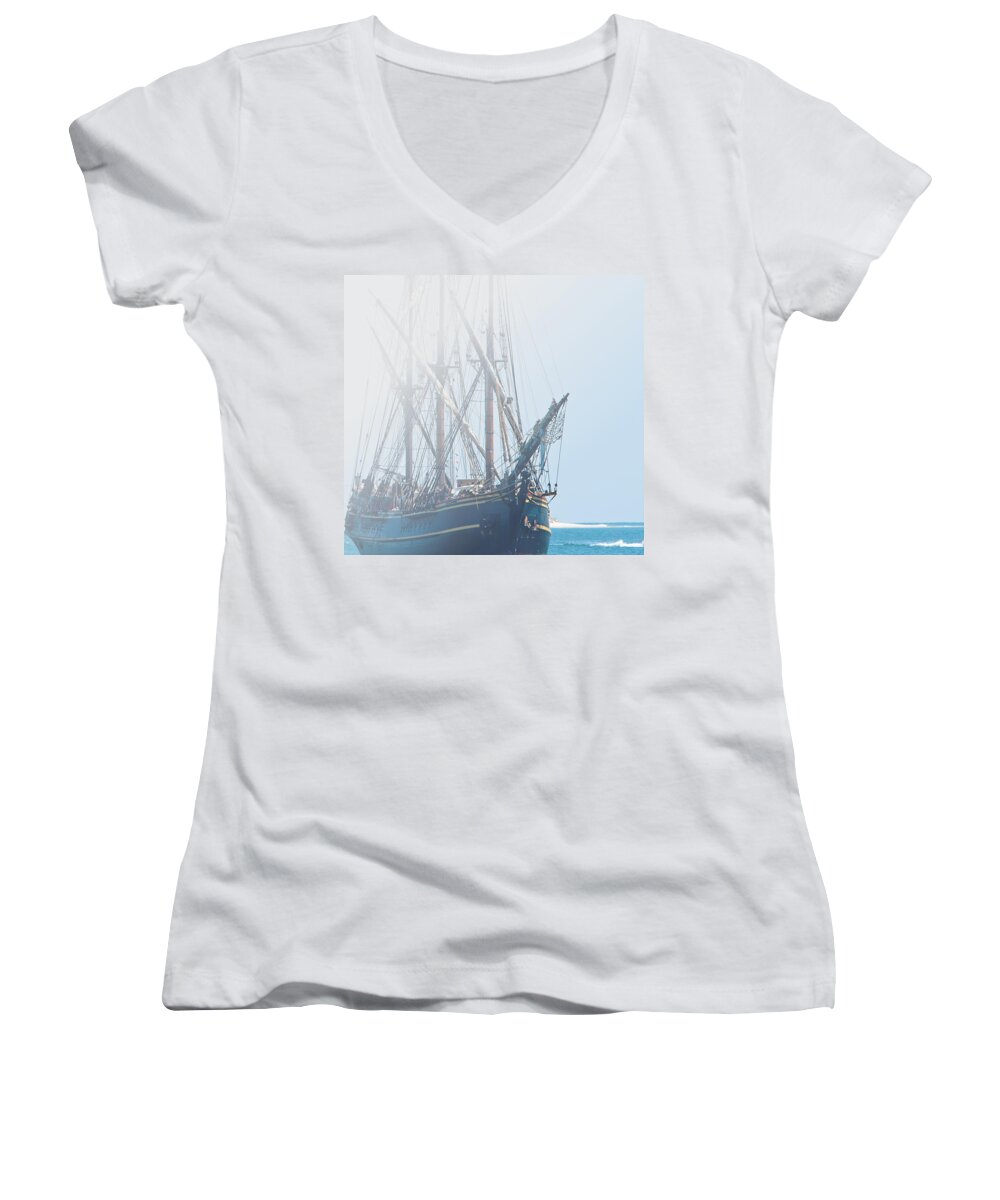 Scenery Women's V-Neck featuring the photograph HMS Bounty by Kenneth Albin
