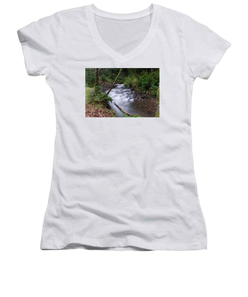 Rivers Women's V-Neck featuring the photograph How the river flows by Jeff Swan