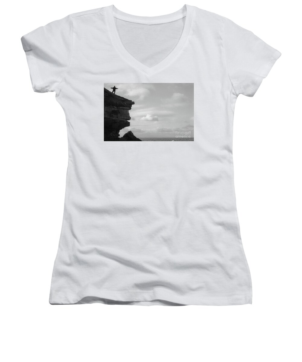 254 Shades Of Grey Women's V-Neck featuring the photograph I am that I am by Casper Cammeraat