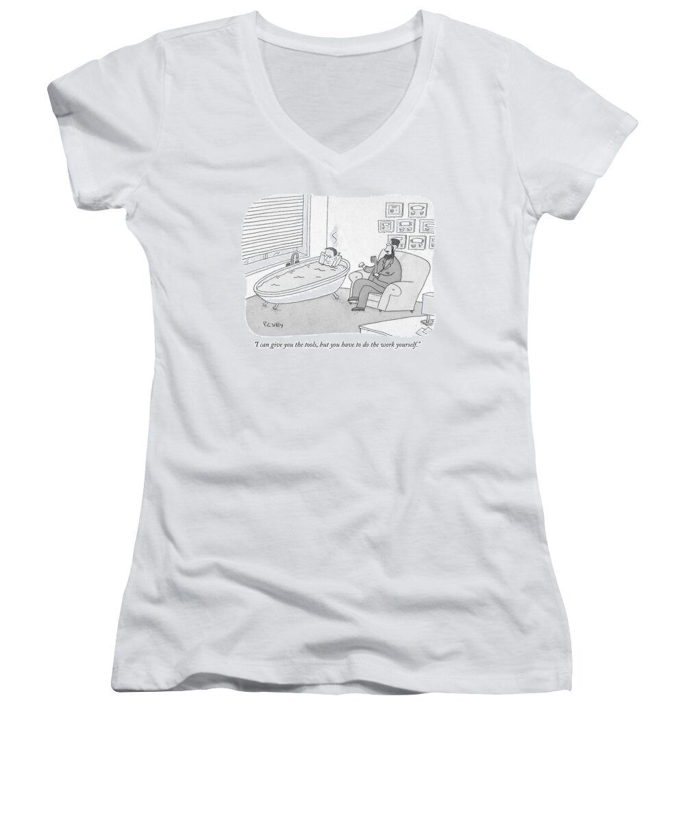 I Can Give You The Tools Women's V-Neck featuring the drawing I can give you the tools by Peter C Vey