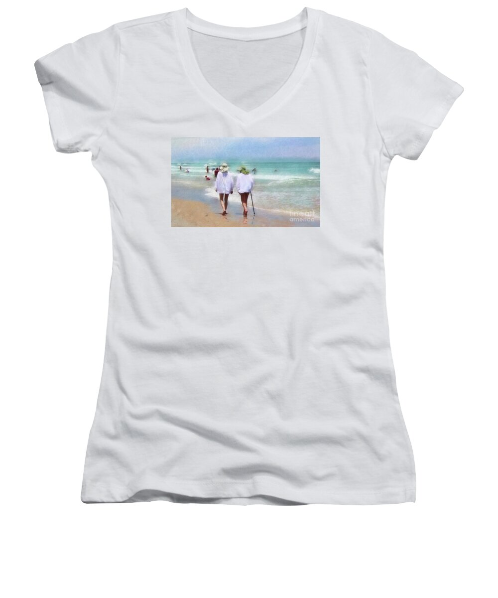 People Women's V-Neck featuring the photograph In Step With Life by Sharon McConnell