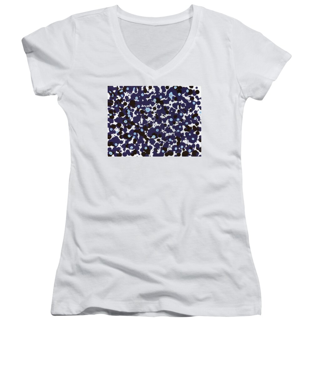 Abstract Women's V-Neck featuring the painting In Tears by Matthew Mezo