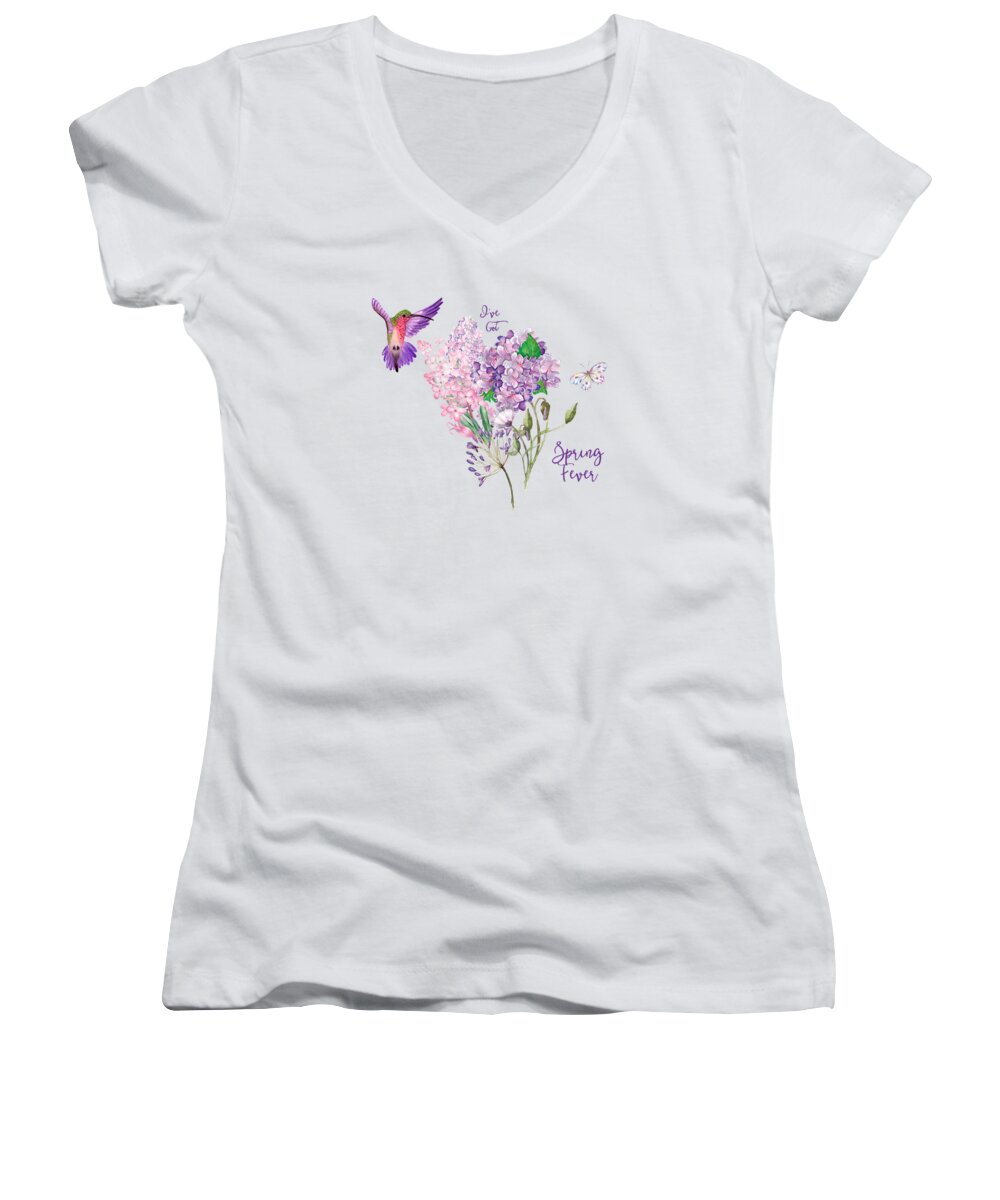 Flowers Women's V-Neck featuring the photograph I've Got Spring Fever by Lynn Bauer