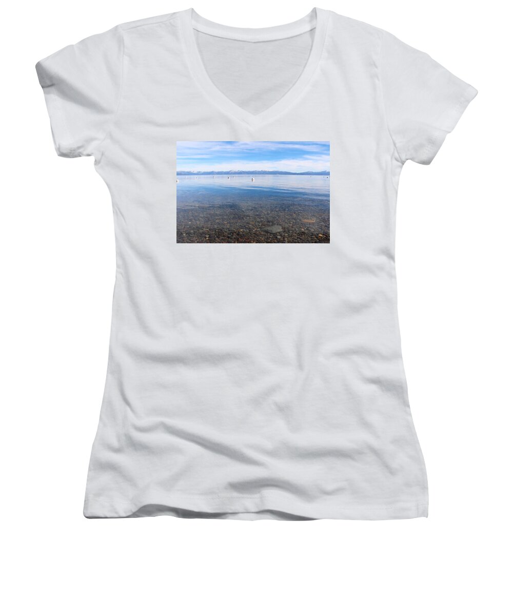 Lake Tahoe Women's V-Neck featuring the photograph Lake Tahoe by Maria Jansson