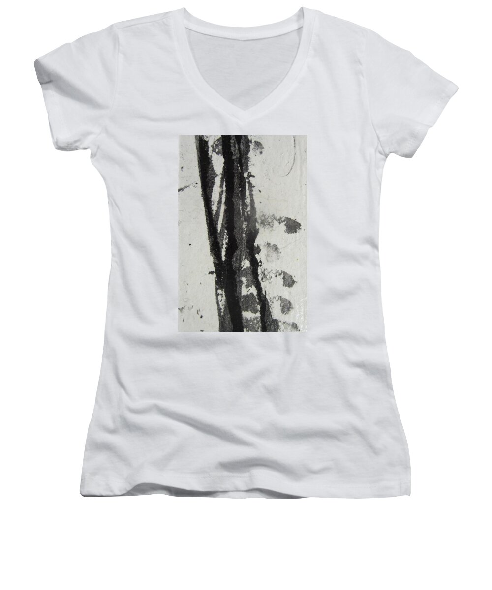 Art Women's V-Neck featuring the painting Let it be No 62 by Francine Ethier