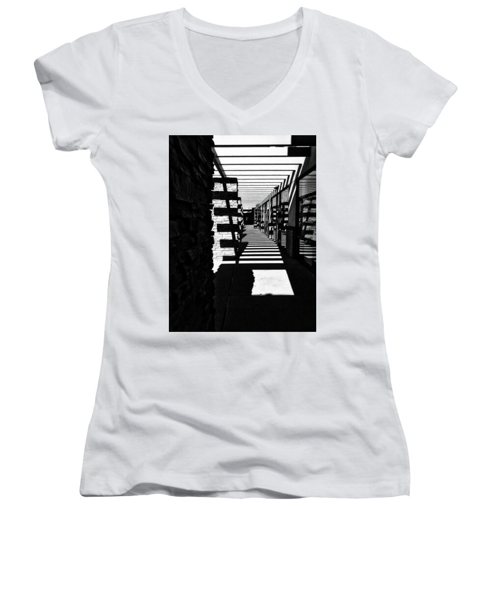 Albuquerque Women's V-Neck featuring the photograph Light And Shadow by Mark David Gerson