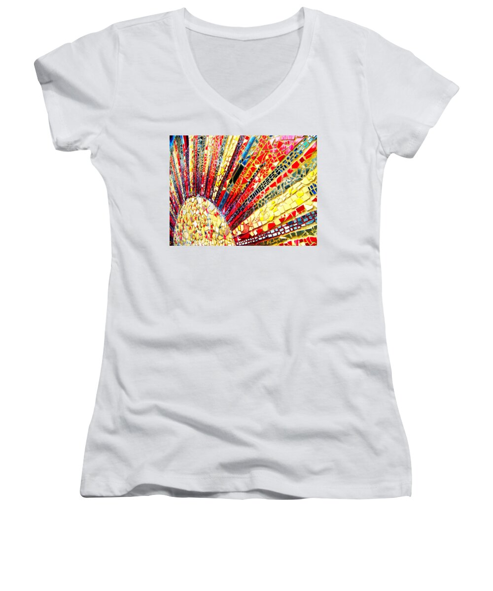 Tracy Van Duinen Women's V-Neck featuring the photograph Living Edgewater Mosaic by Kyle Hanson