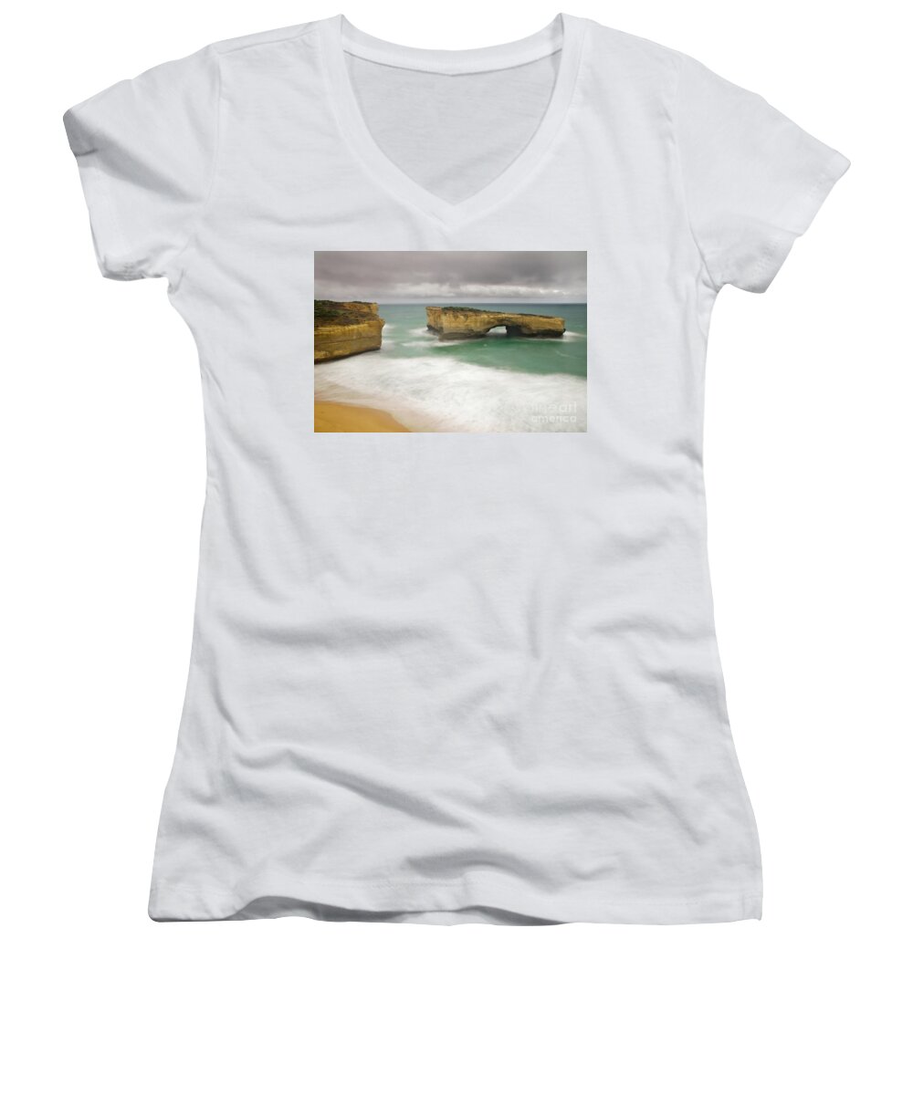  Women's V-Neck featuring the photograph London Bridge 2 by Werner Padarin