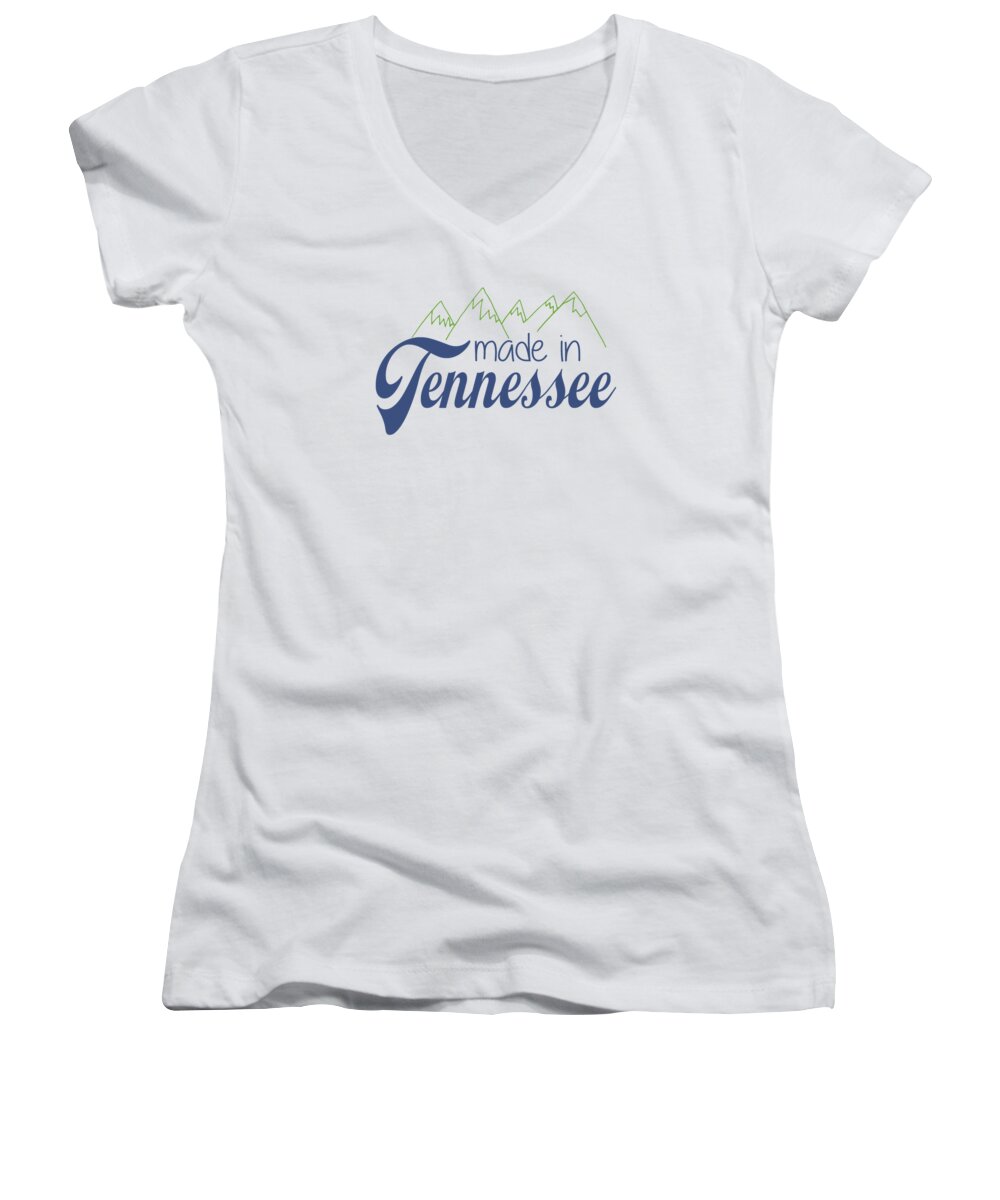 Tennessee Women's V-Neck featuring the photograph Made in Tennessee Blue by Heather Applegate