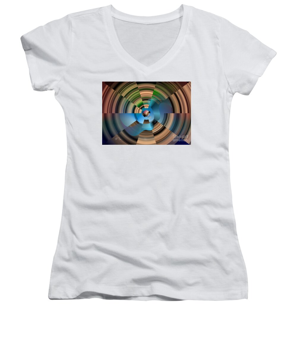 Magnetic Properties Women's V-Neck featuring the digital art Magnetic Properties by Leo Symon