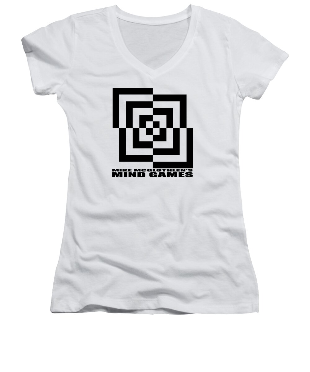 T-shirt Women's V-Neck featuring the digital art Mind Games 10SE by Mike McGlothlen