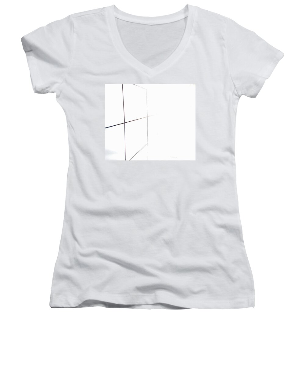 Minimalism Women's V-Neck featuring the digital art Minimal Squares by Kathleen Illes