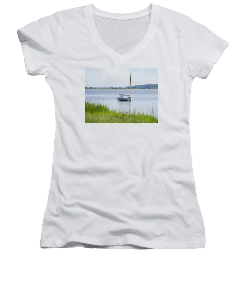 Harbor Women's V-Neck featuring the photograph Morning Calm by Keith Armstrong