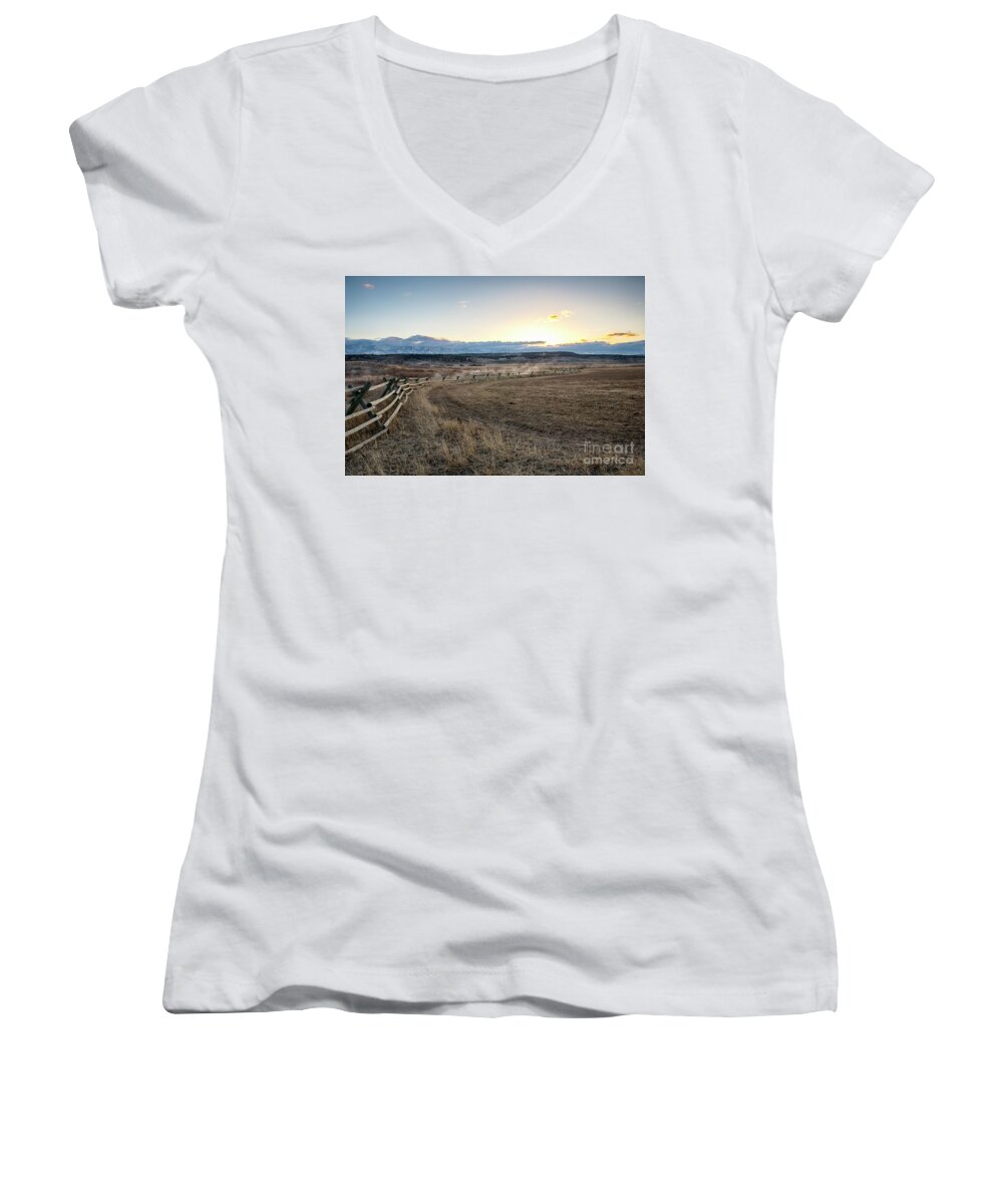 Bear River Mountains Women's V-Neck featuring the photograph Morning Grace by Idaho Scenic Images Linda Lantzy