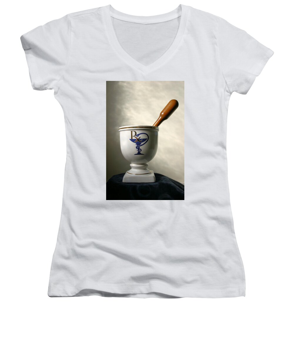 Mortar And Pestle Women's V-Neck featuring the photograph Mortar and Pestle by Kristin Elmquist