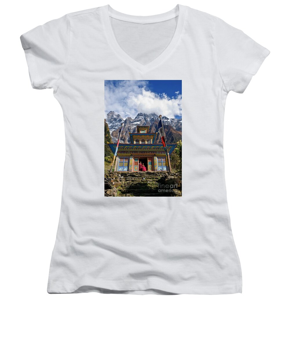 Nepal Women's V-Neck featuring the photograph Nepal_d1062 by Craig Lovell