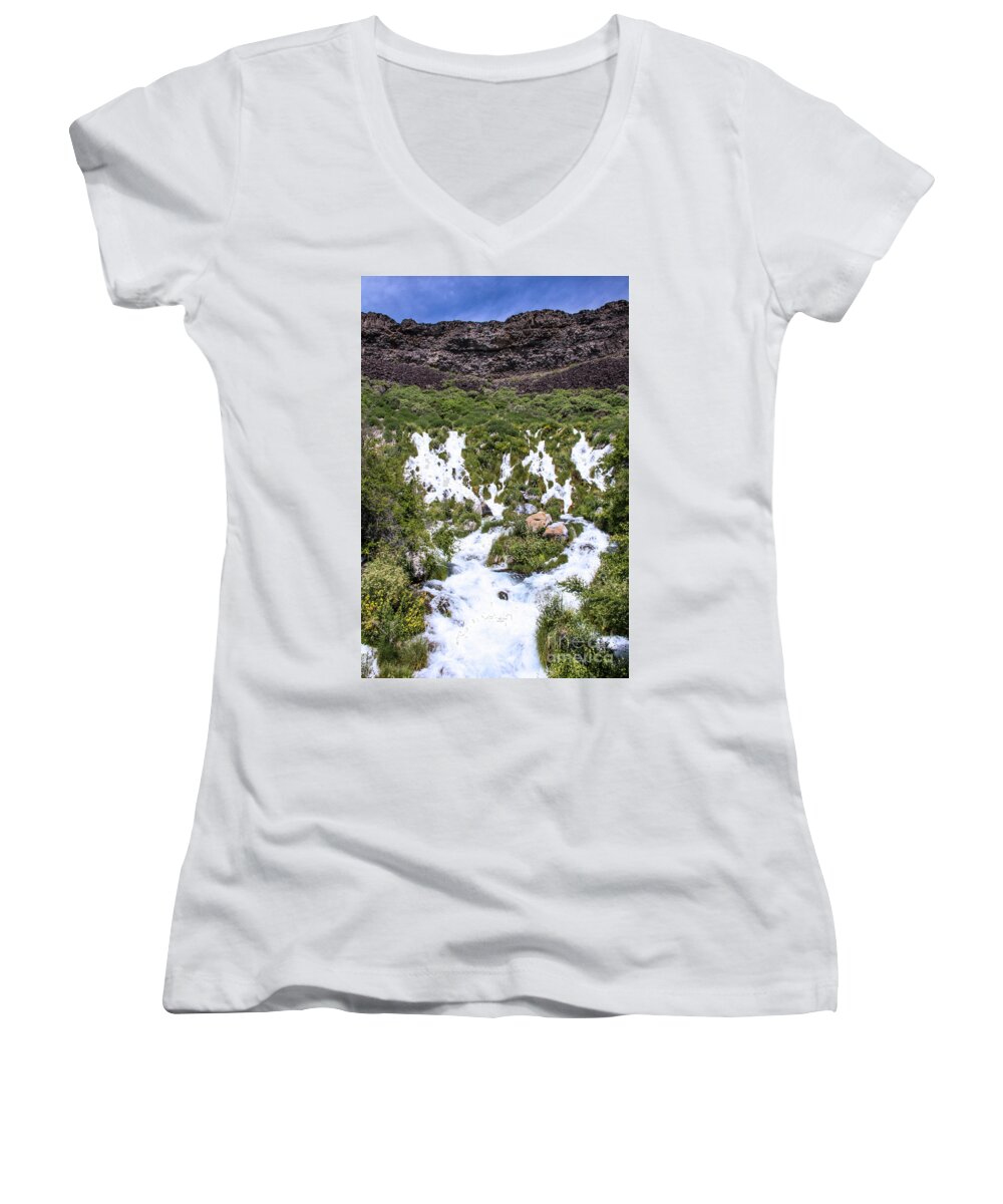 2016 Women's V-Neck featuring the photograph Niagra Springs Idaho Journey Landscape Photography by Kaylyn Franks by Kaylyn Franks