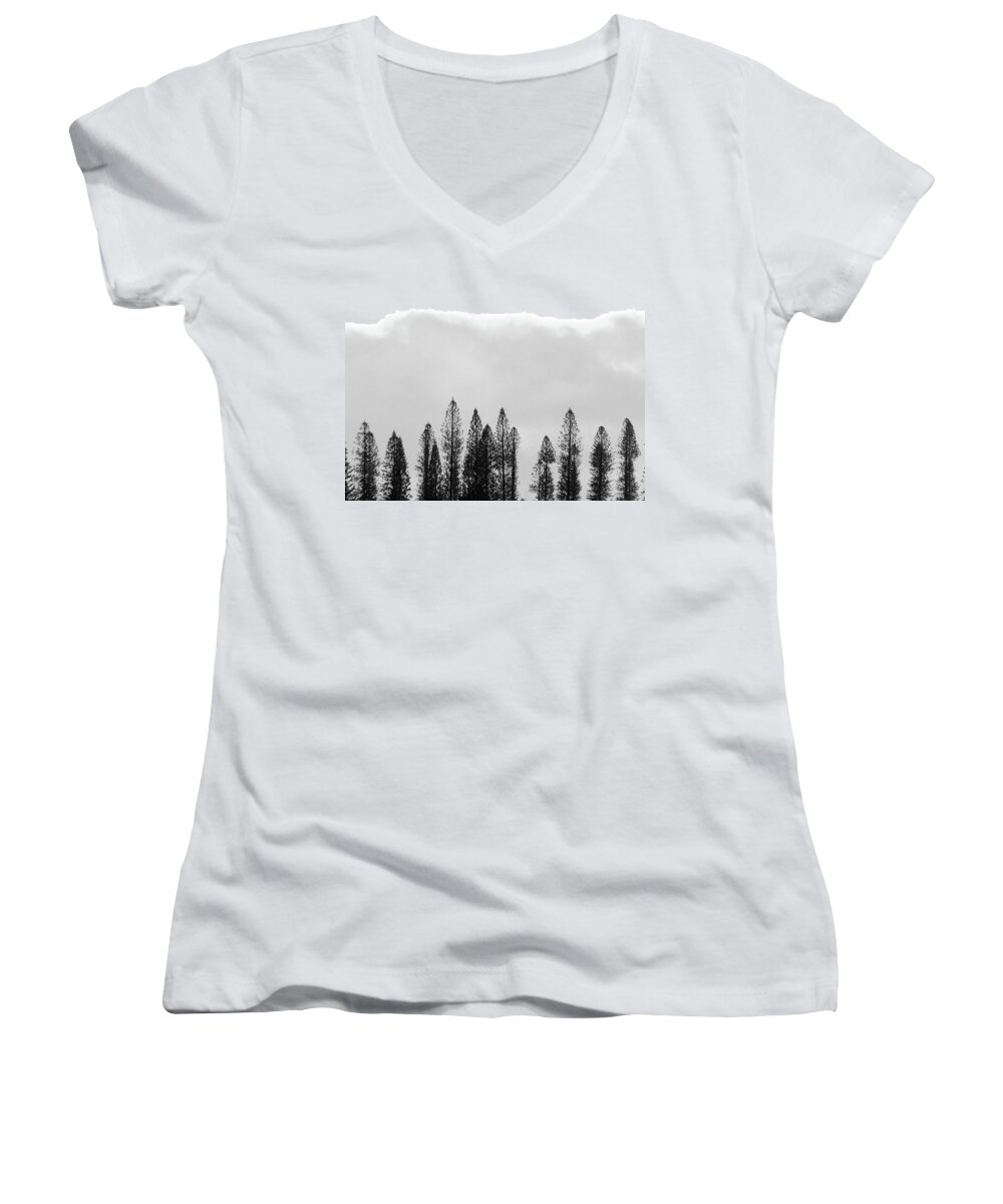 Hawaii Women's V-Neck featuring the photograph Norfolk PInes by Andrew Weills