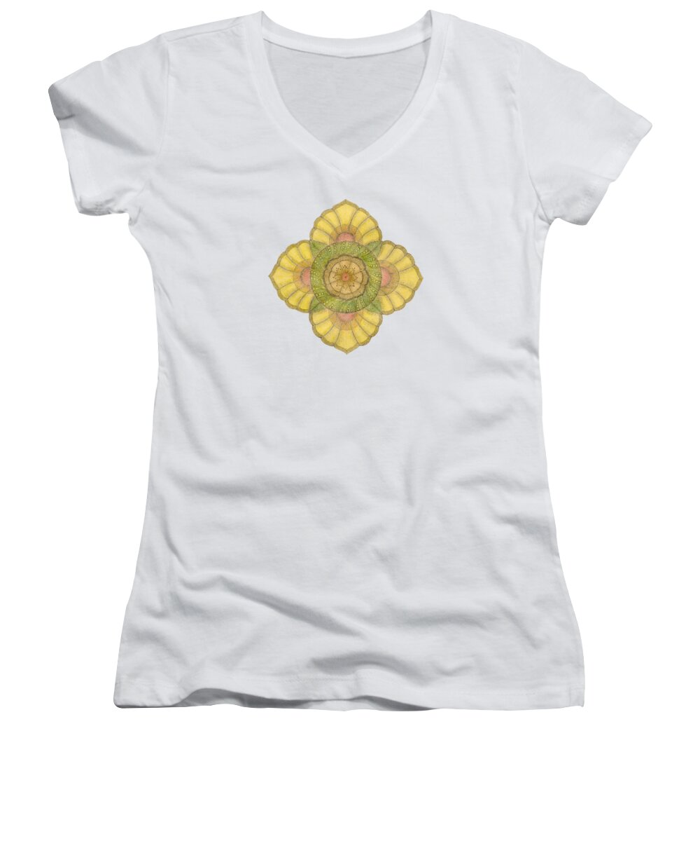 J Alexander Women's V-Neck featuring the drawing Ouroboros ja083 by Dar Freeland