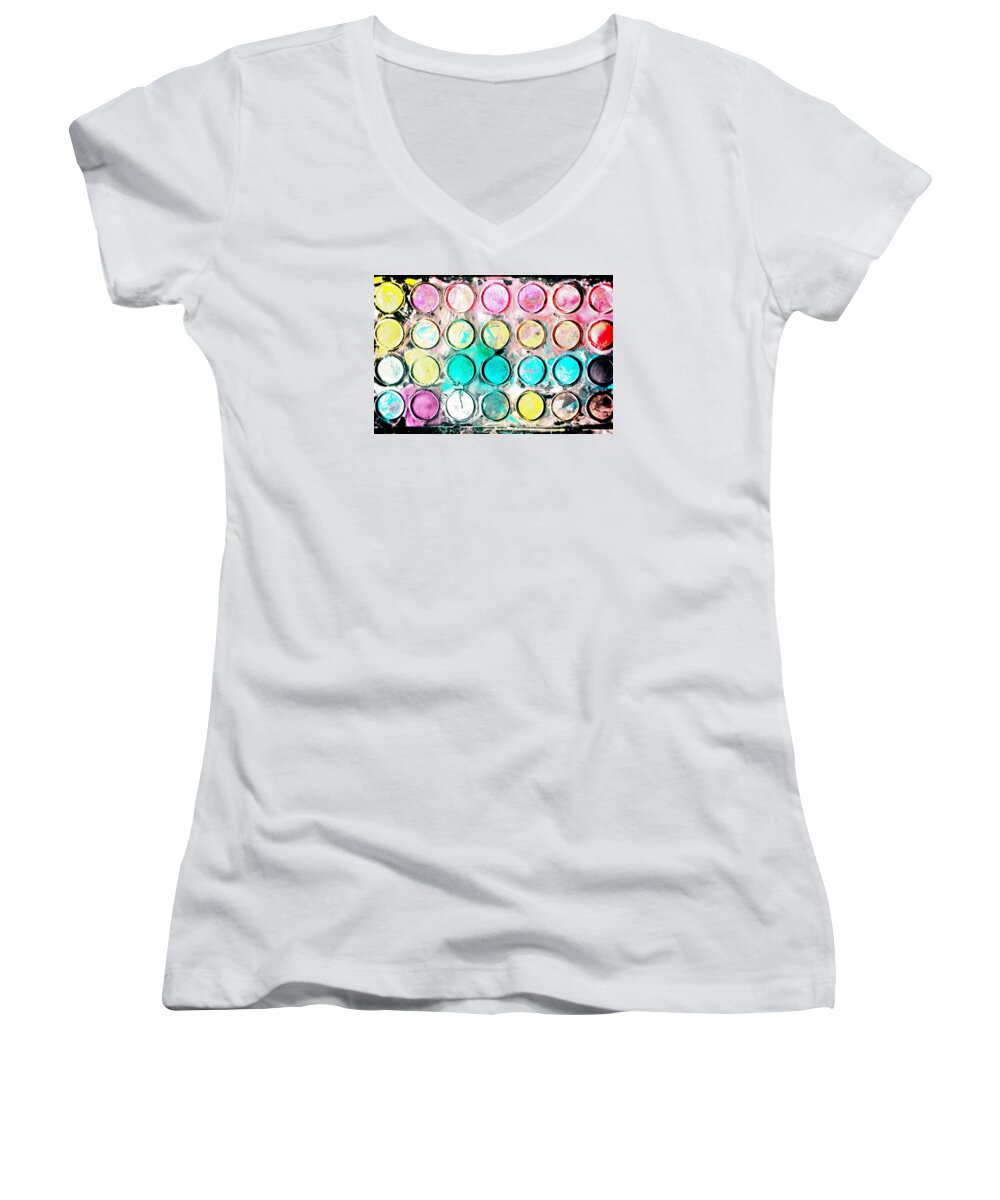 Art Women's V-Neck featuring the photograph Paint colors by Tom Gowanlock