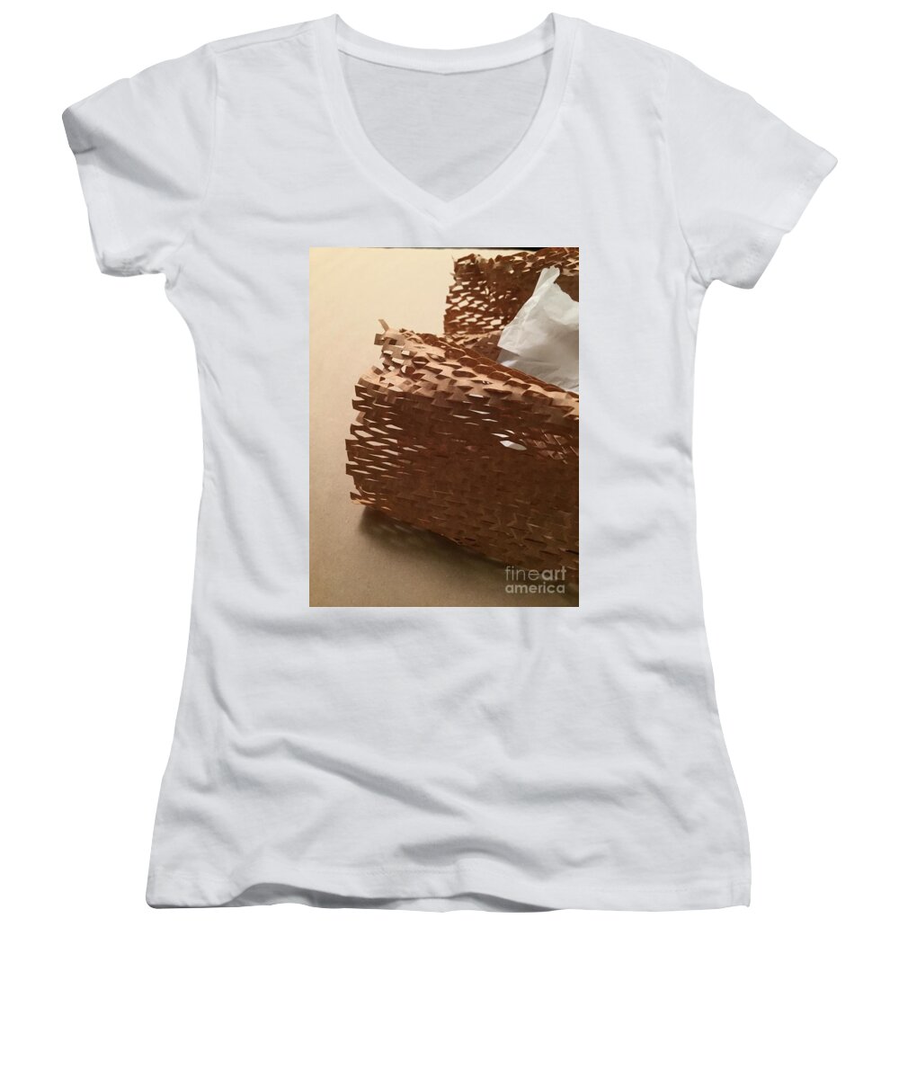Color Texture Pattern Light Women's V-Neck featuring the photograph Paper Series 1-7 by J Doyne Miller