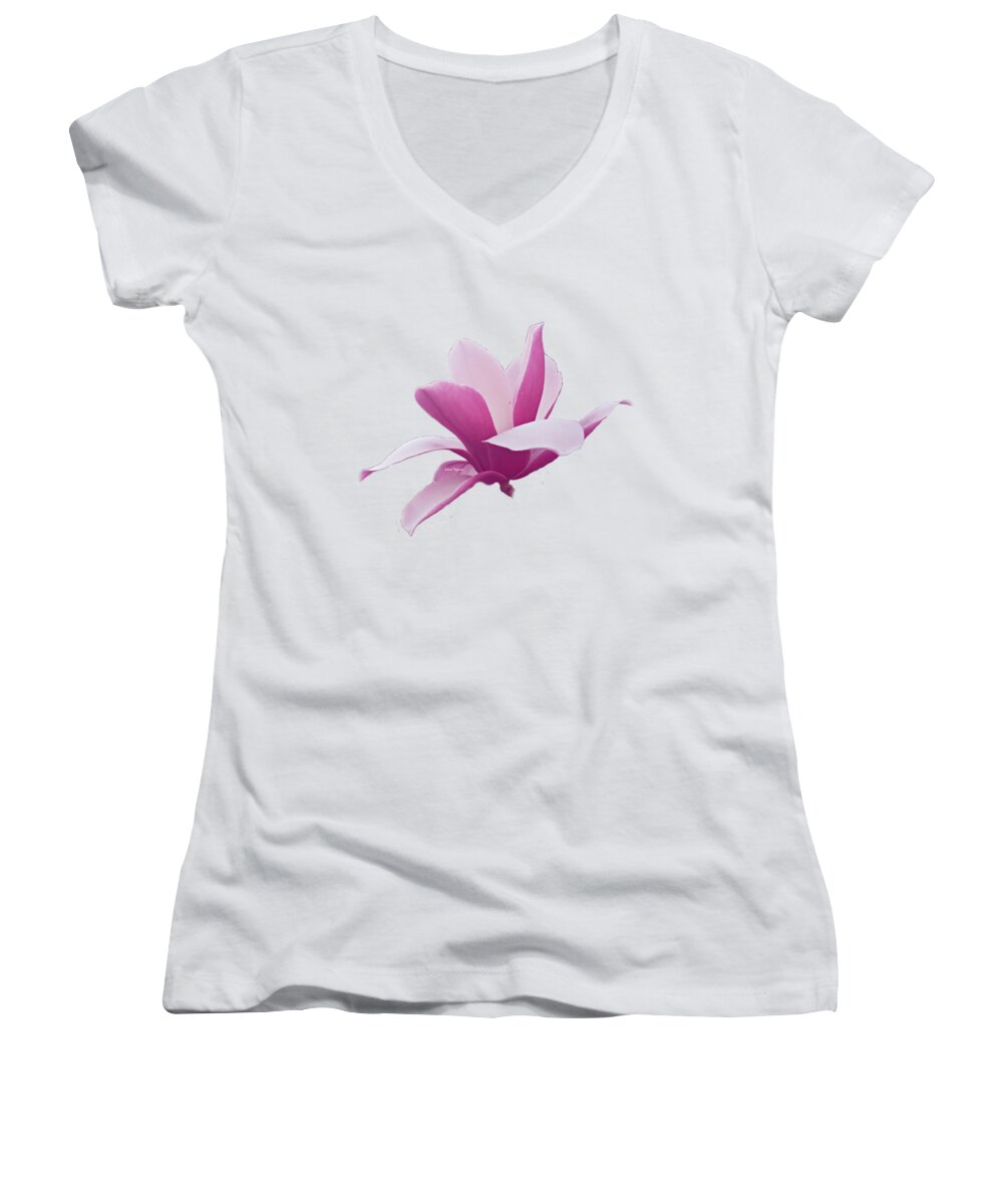Magnolia Women's V-Neck featuring the photograph Paradox In Bloom by Leanne Seymour