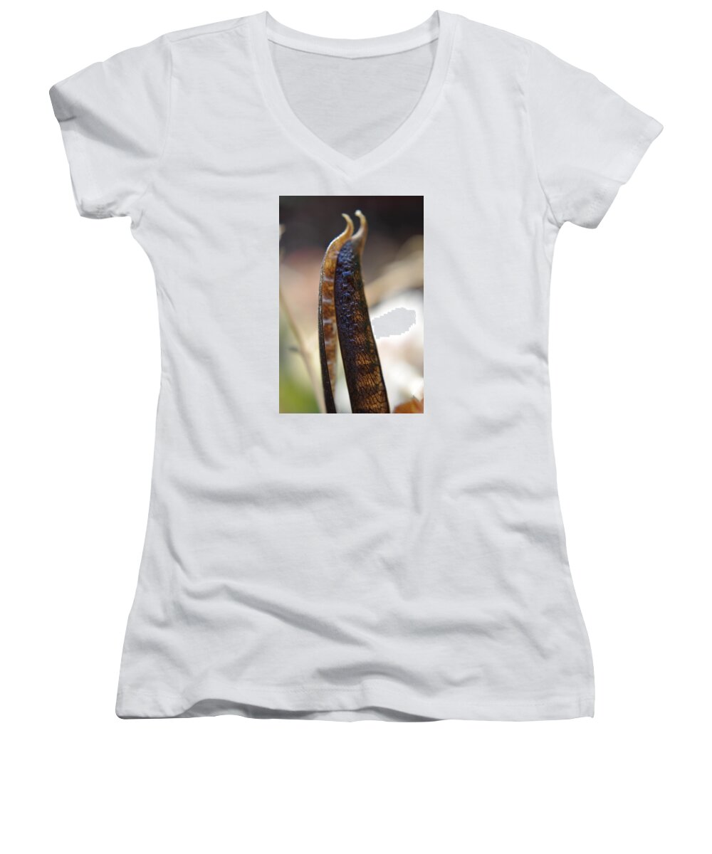 Adria Trail Women's V-Neck featuring the photograph Pod Halves by Adria Trail
