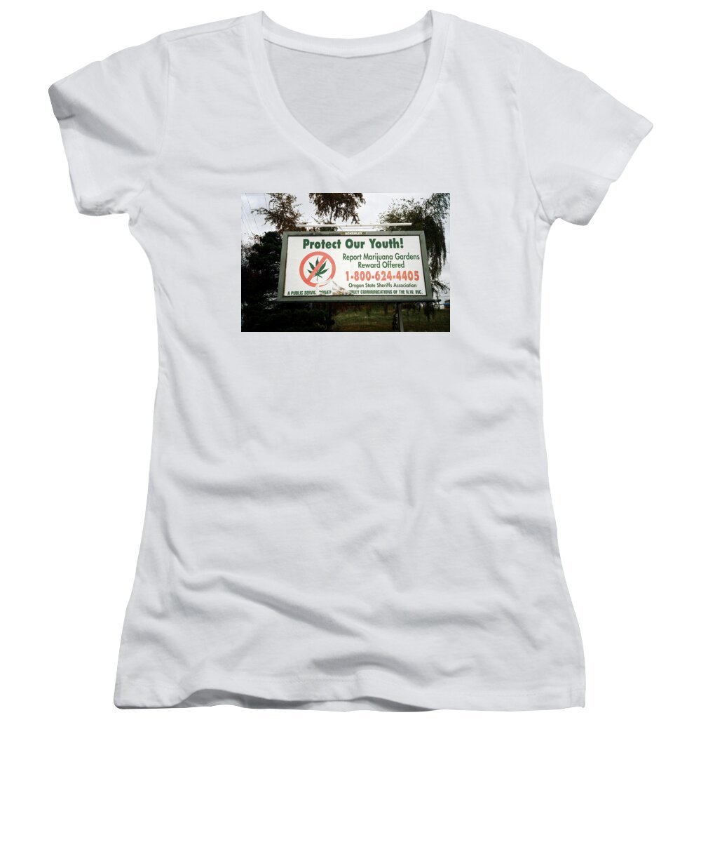 Old Women's V-Neck featuring the photograph Protect Our Youth by Frank DiMarco