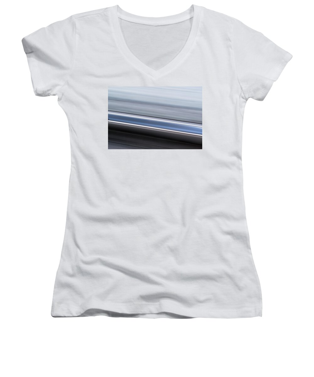 Background Women's V-Neck featuring the photograph Railway Lines by John Williams
