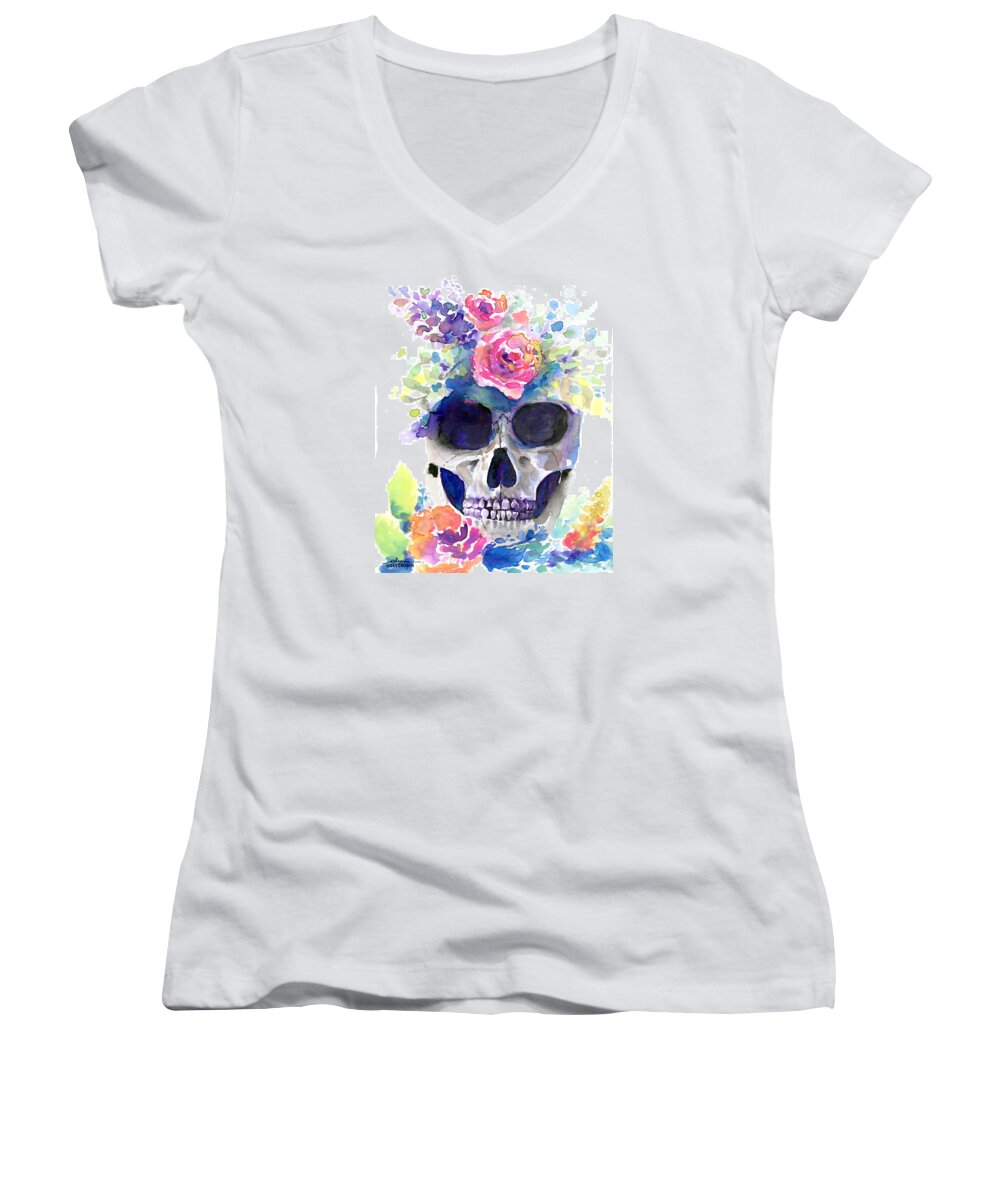 Dia Women's V-Neck featuring the painting Rememberance by Arleana Holtzmann